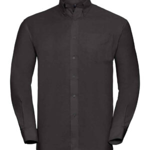 Russell Collection Long Sleeve Easy Care Oxford Shirt | Black