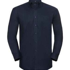 Russell Collection Long Sleeve Easy Care Oxford Shirt | Bright Navy
