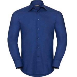 Russell Collection Long Sleeve Tailored Oxford Shirt | Bright Royal