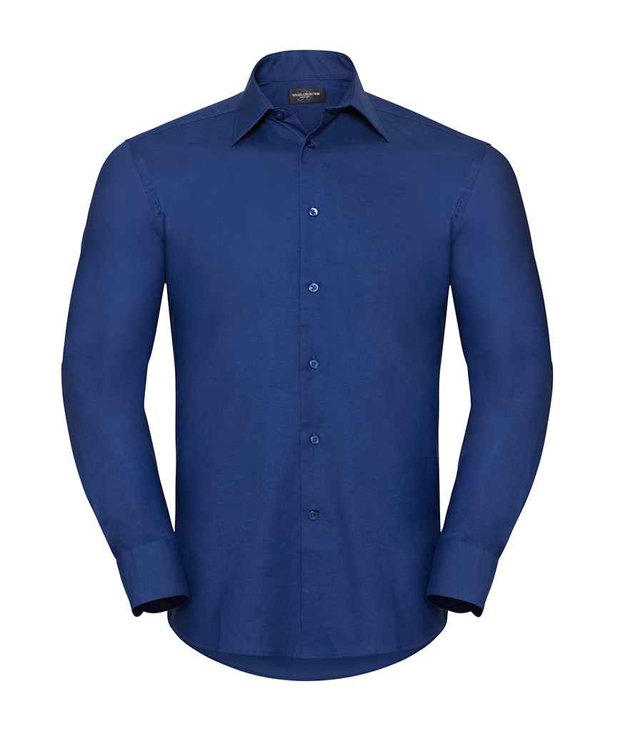 Russell Collection Long Sleeve Tailored Oxford Shirt | Bright Royal