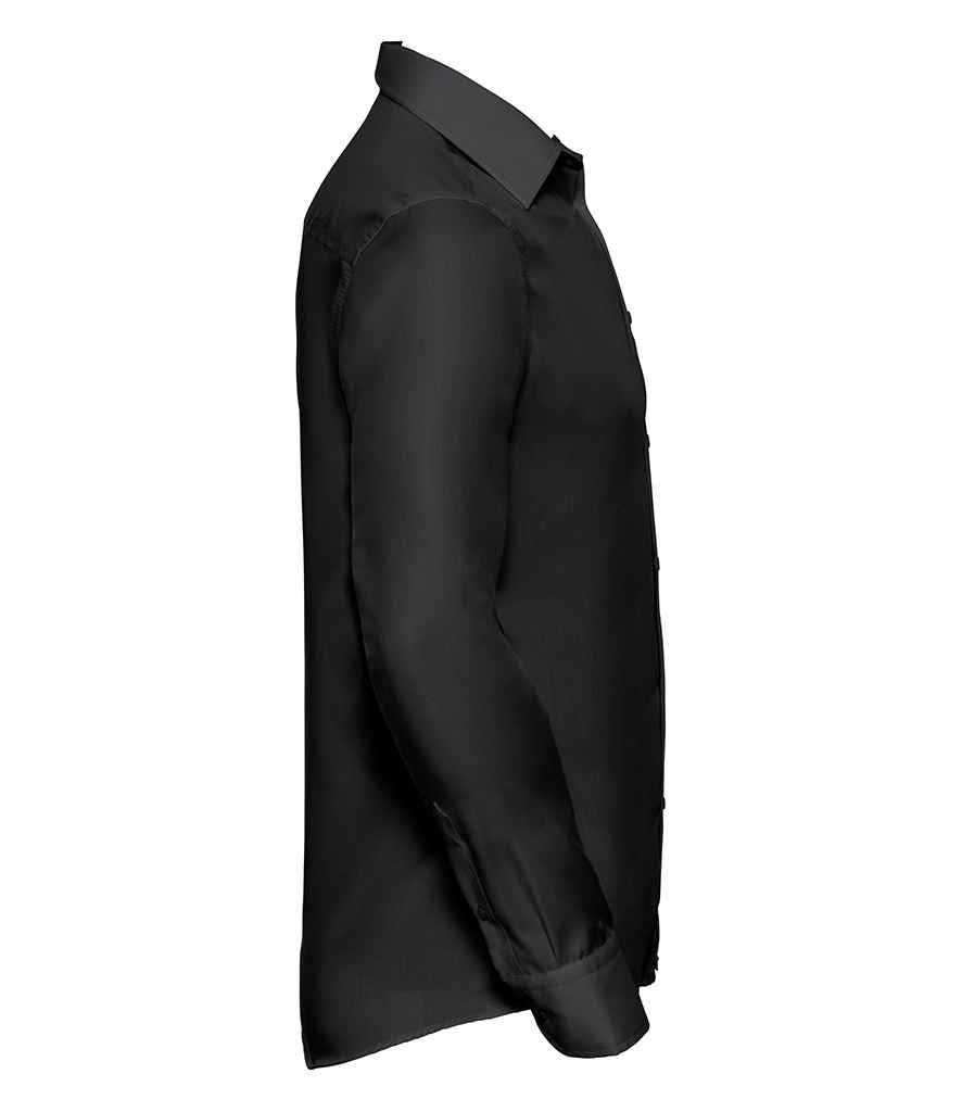 Russell Collection Long Sleeve Tailored Ultimate Non-Iron Shirt | Black - Image 3