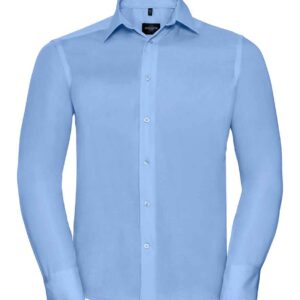 Russell Collection Long Sleeve Tailored Ultimate Non-Iron Shirt | Bright Sky
