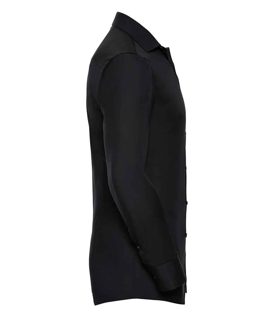 Russell Collection Long Sleeve Ultimate Stretch Shirt | Black - Image 3