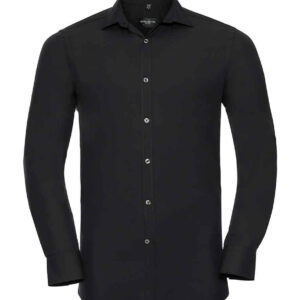 Russell Collection Long Sleeve Ultimate Stretch Shirt | Black