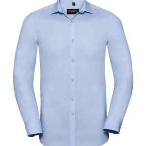 Russell Collection Long Sleeve Ultimate Stretch Shirt | Bright Sky