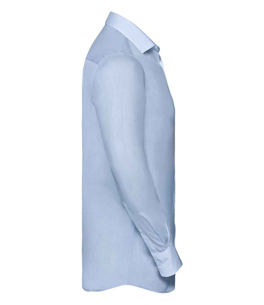 Russell Collection Long Sleeve Ultimate Stretch Shirt | Bright Sky - Image 3
