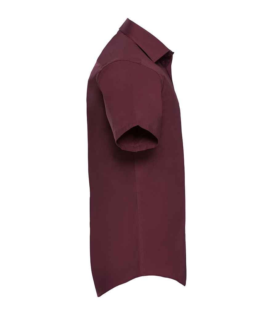 Russell Collection Short Sleeve Easy Care Fitted Shirt | Port - Image 4