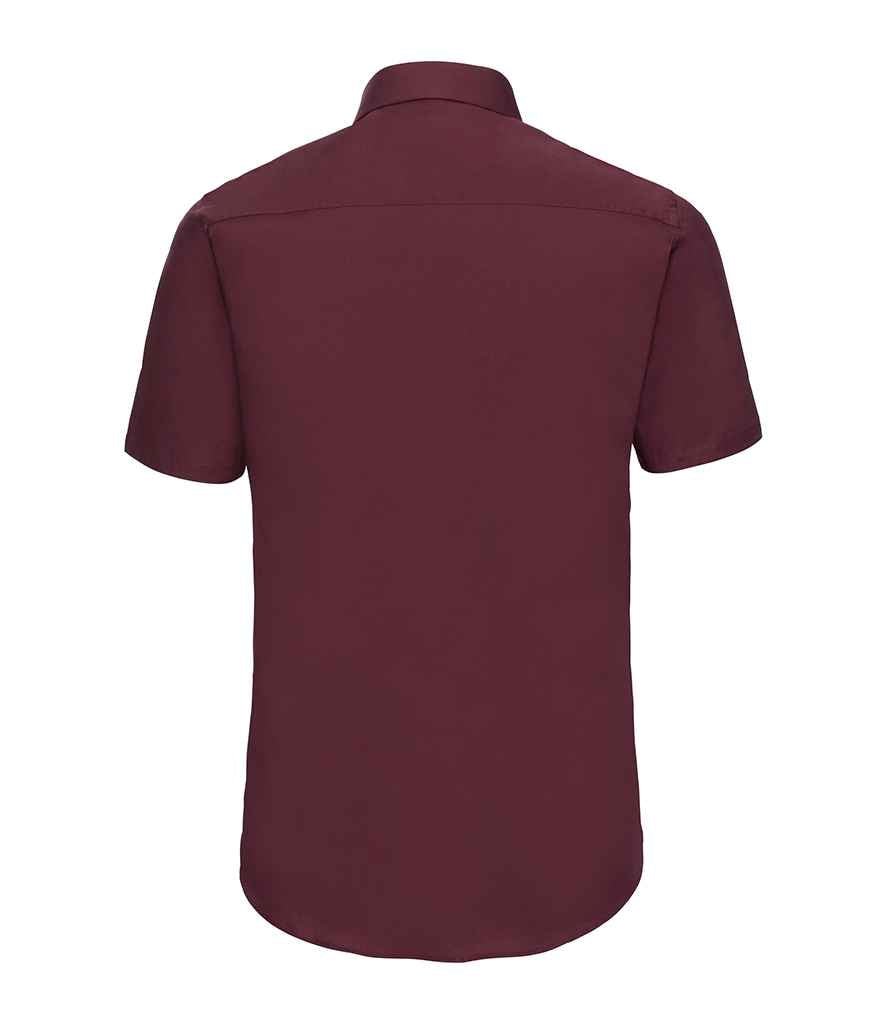 Russell Collection Short Sleeve Easy Care Fitted Shirt | Port - Image 3