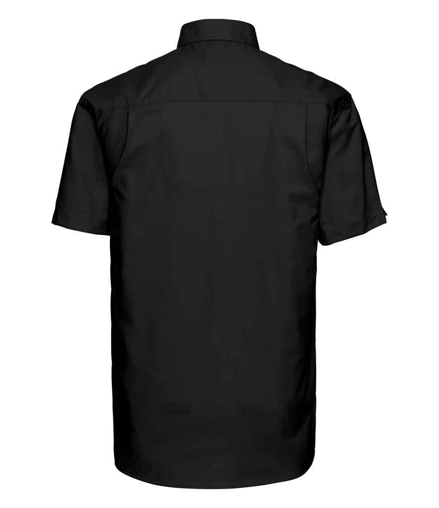 Russell Collection Short Sleeve Easy Care Oxford Shirt | Black - Image 2
