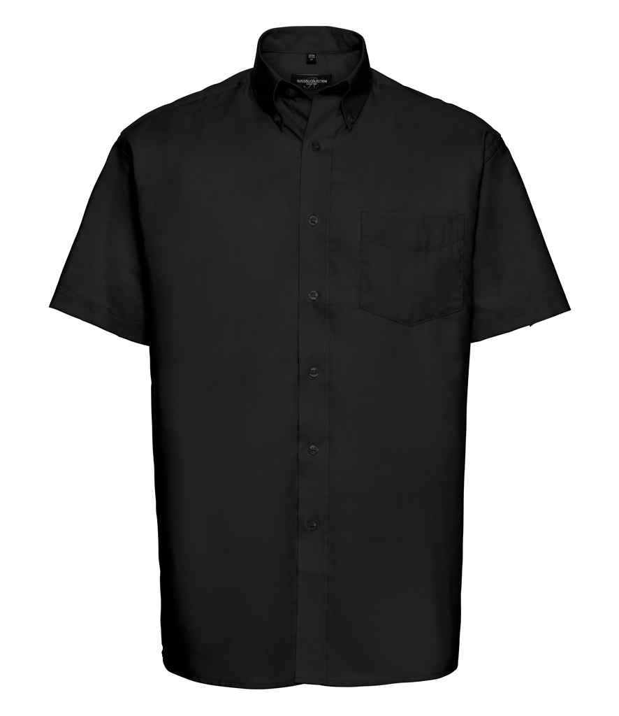 Russell Collection Short Sleeve Easy Care Oxford Shirt | Black