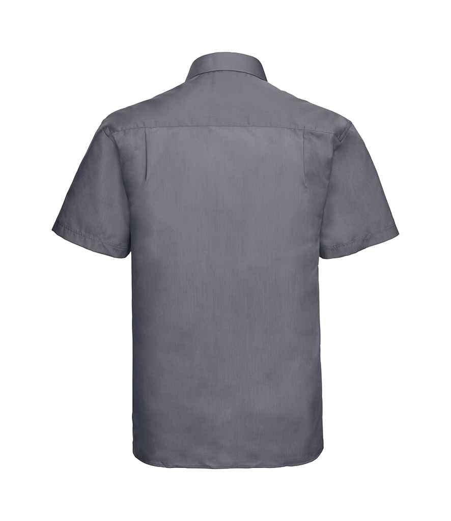 Russell Collection Short Sleeve Easy Care Poplin Shirt | Convoy Grey - Image 2