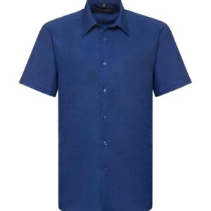 Russell Collection Short Sleeve Tailored Oxford Shirt | Bright Royal