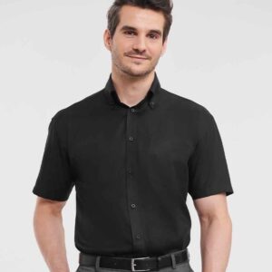 Russell Collection Short Sleeve Ultimate Non-Iron Shirt | Black