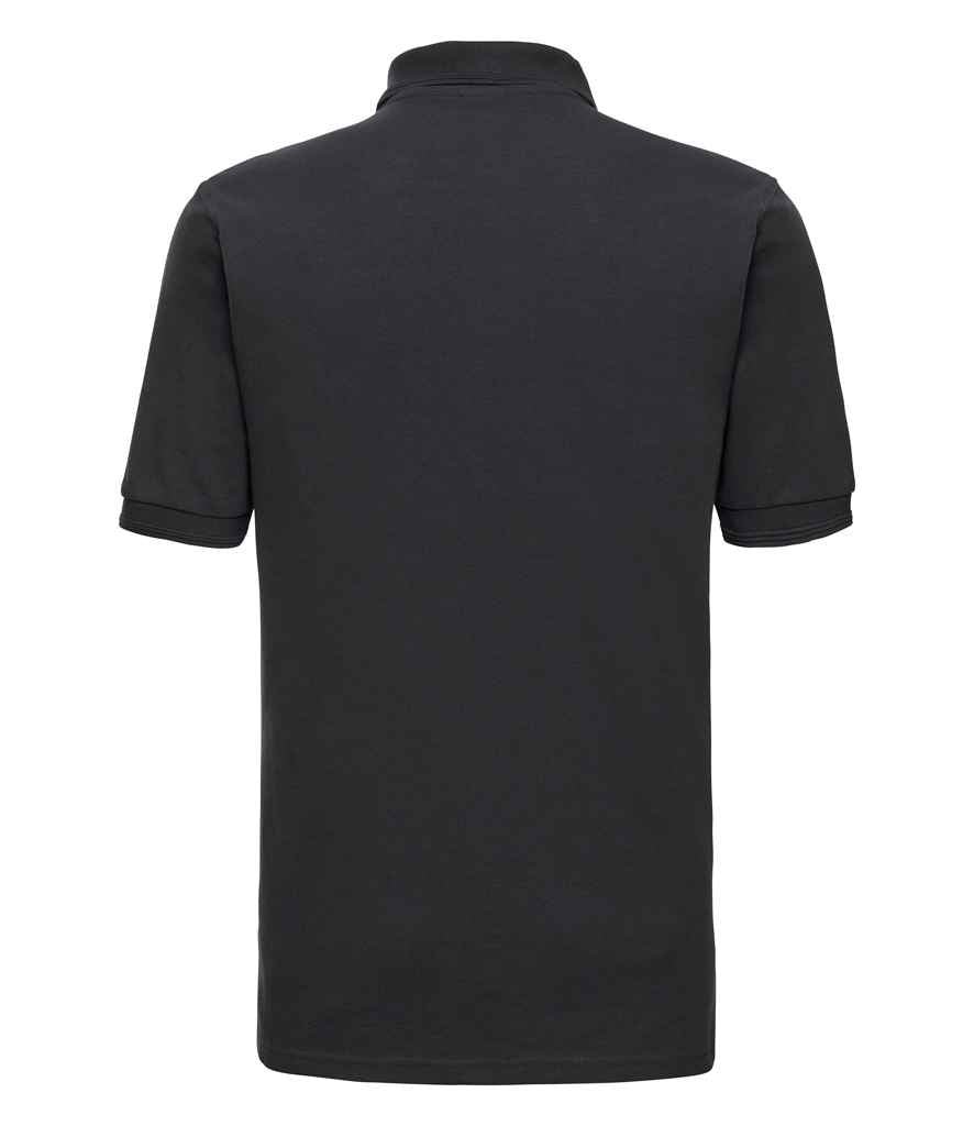Russell Hardwearing Poly/Cotton Piqué Polo Shirt | Black - Image 2