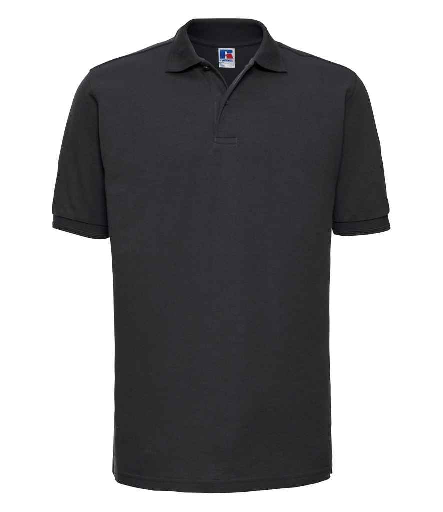 Russell Hardwearing Poly/Cotton Piqué Polo Shirt | Black