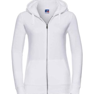 Russell Ladies Authentic Zip Hooded Sweatshirt | White