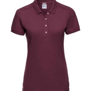Russell Ladies Stretch Piqué Polo Shirt | Burgundy