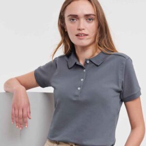 Russell Ladies Stretch Piqué Polo Shirt | Convoy Grey