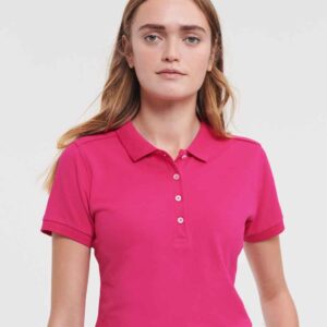 Russell Ladies Stretch Piqué Polo Shirt | Fuchsia