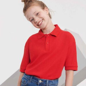 Russell Schoolgear Kids Poly/Cotton Piqué Polo Shirt | Bright Red