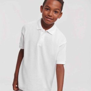 Russell Schoolgear Kids Poly/Cotton Piqué Polo Shirt | White