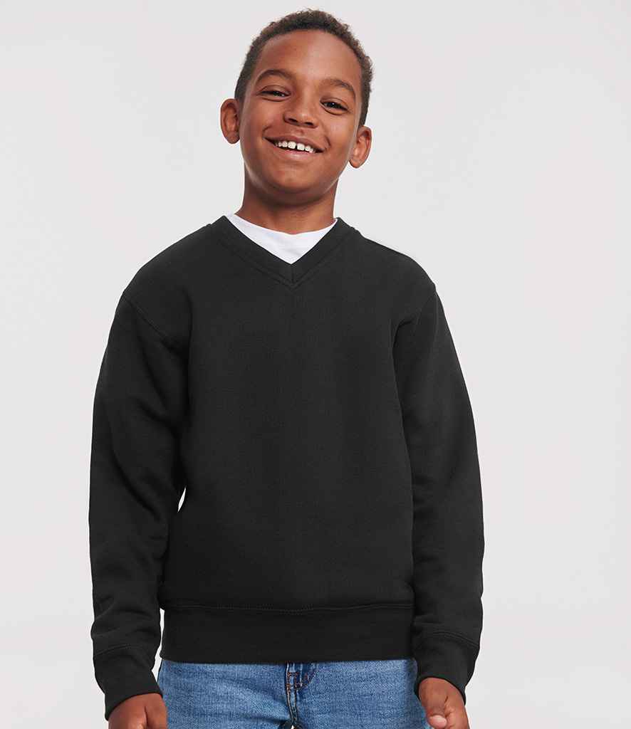 Russell Schoolgear Kids V Neck Sweatshirt | Black