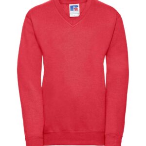 Russell Schoolgear Kids V Neck Sweatshirt | Bright Red