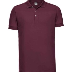 Russell Stretch Piqué Polo Shirt | Burgundy