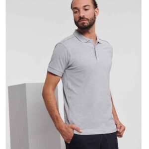 Russell Stretch Piqué Polo Shirt | Light Oxford