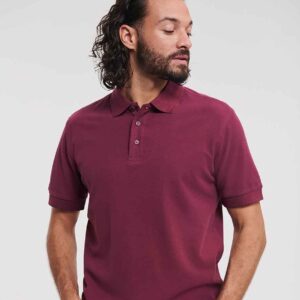Russell Ultimate Cotton Piqué Polo Shirt | Burgundy
