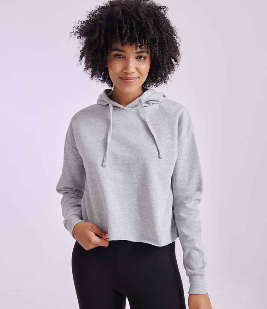 SF Ladies Cropped Slounge Hoodie | Heather Grey