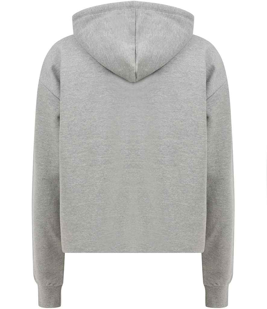 SF Ladies Cropped Slounge Hoodie | Heather Grey - Image 3