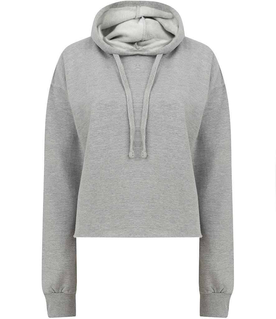 SF Ladies Cropped Slounge Hoodie | Heather Grey - Image 2