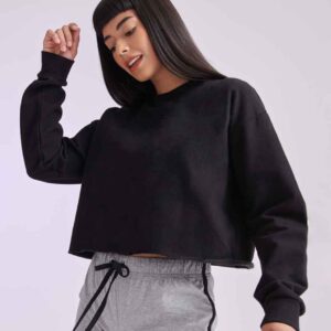 SF Ladies Cropped Slounge Sweatshirt | Black