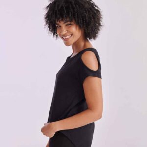 SF Ladies Drop Tail T-Shirt | Black