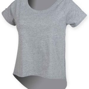 SF Ladies Drop Tail T-Shirt | Heather Grey