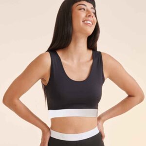 SF Ladies Fashion Crop Top | Black/White