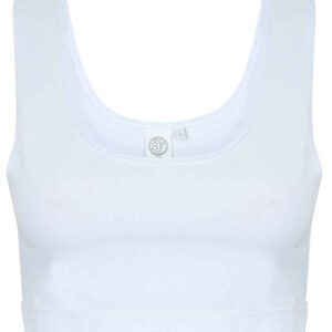 SF Ladies Fashion Crop Top | White/White