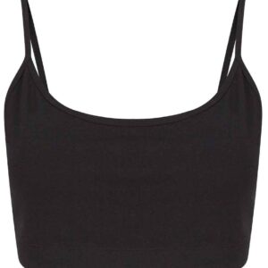 SF Ladies Sustainable Cropped Cami Vest Top | Black