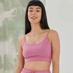 SF Ladies Sustainable Cropped Cami Vest Top | Dusky Pink