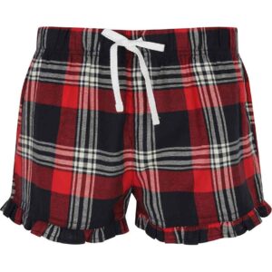 SF Ladies Tartan Frill Shorts | Red/Navy