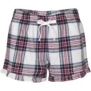 SF Ladies Tartan Frill Shorts | White/Pink