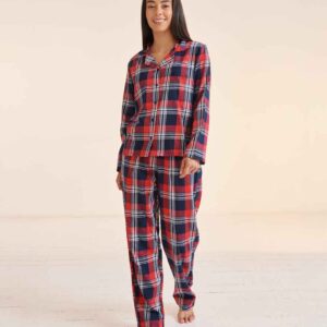 SF Ladies Tartan Lounge Set | Red/Navy