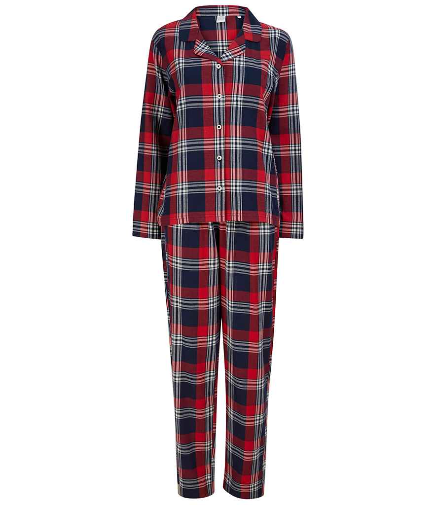 SF Ladies Tartan Lounge Set | Red/Navy - Image 2
