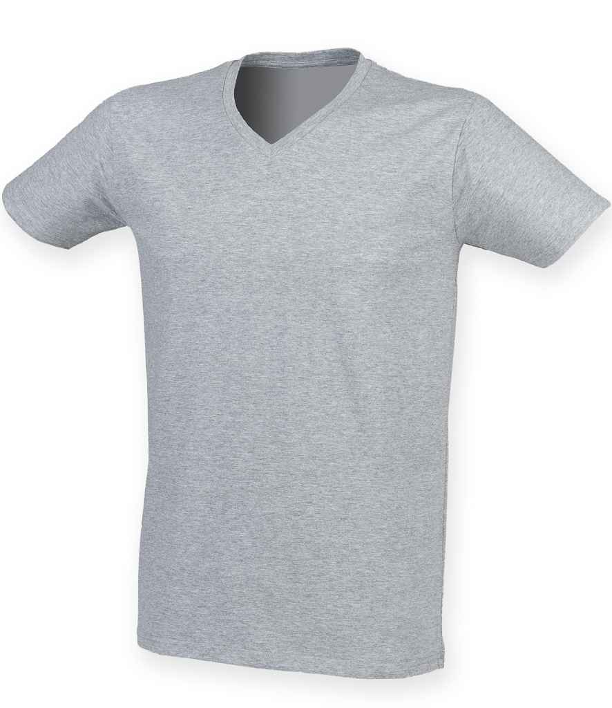 SF Men Feel Good Stretch V Neck T-Shirt | Heather Grey