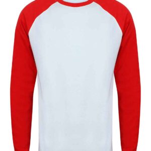 SF Men Long Sleeve Baseball T-Shirt | White/Red