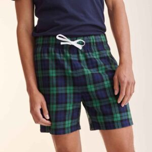 SF Men Tartan Lounge Shorts | Navy/Green