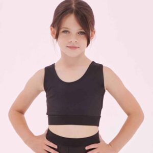 SF Minni Kids Fashion Crop Top | Black/Black