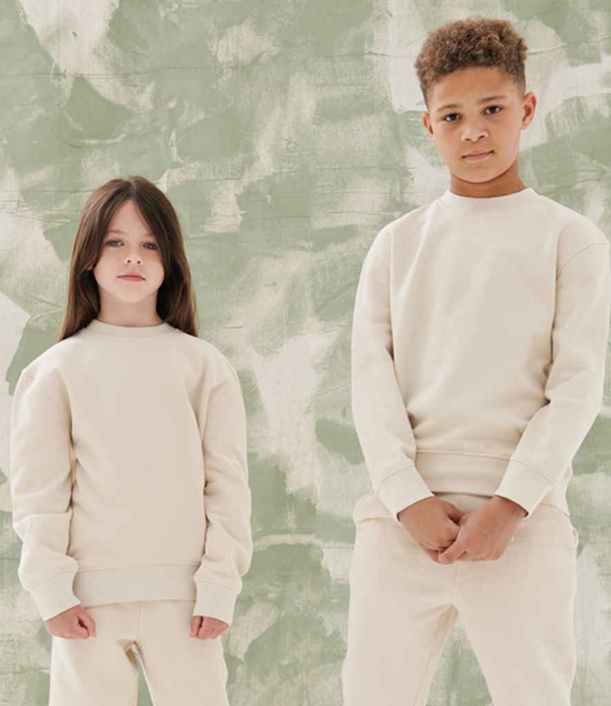 SF Minni Kids Sustainable Curved Hem Sweatshirt | Light stone
