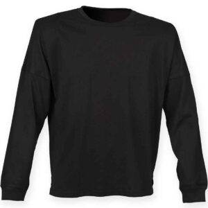 SF Unisex Drop Shoulder Slogan Top | Black